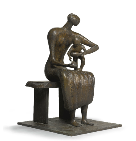 Henry Moore / Matka s dítětem a jablkem / 1956 / bronz 