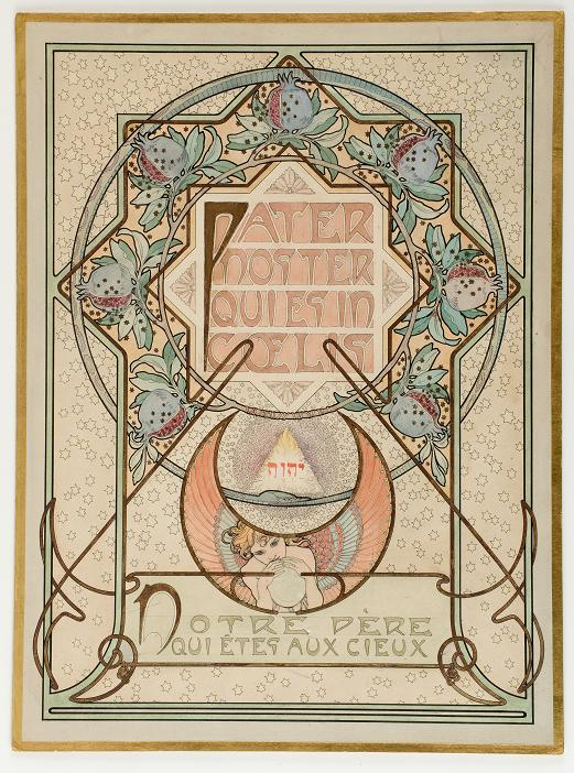 Alfons Mucha, Ornamentální kompozice k prvnímu verši Otčenáše, 1899, akvarel