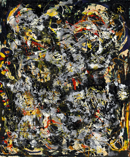 Jackson Pollock: NUMBER 4 / 1951 / komb. technika na plátně / 76,5 x 63,5 cm / 40,402,500 USD 