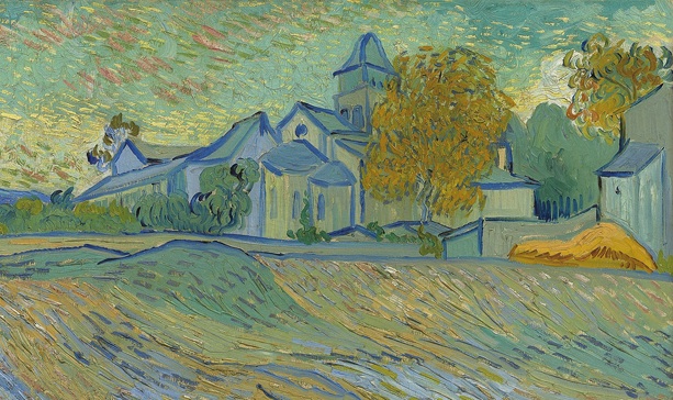 Vincent van Gogh: Pohled na příbytek a kapli v Saint-Remy